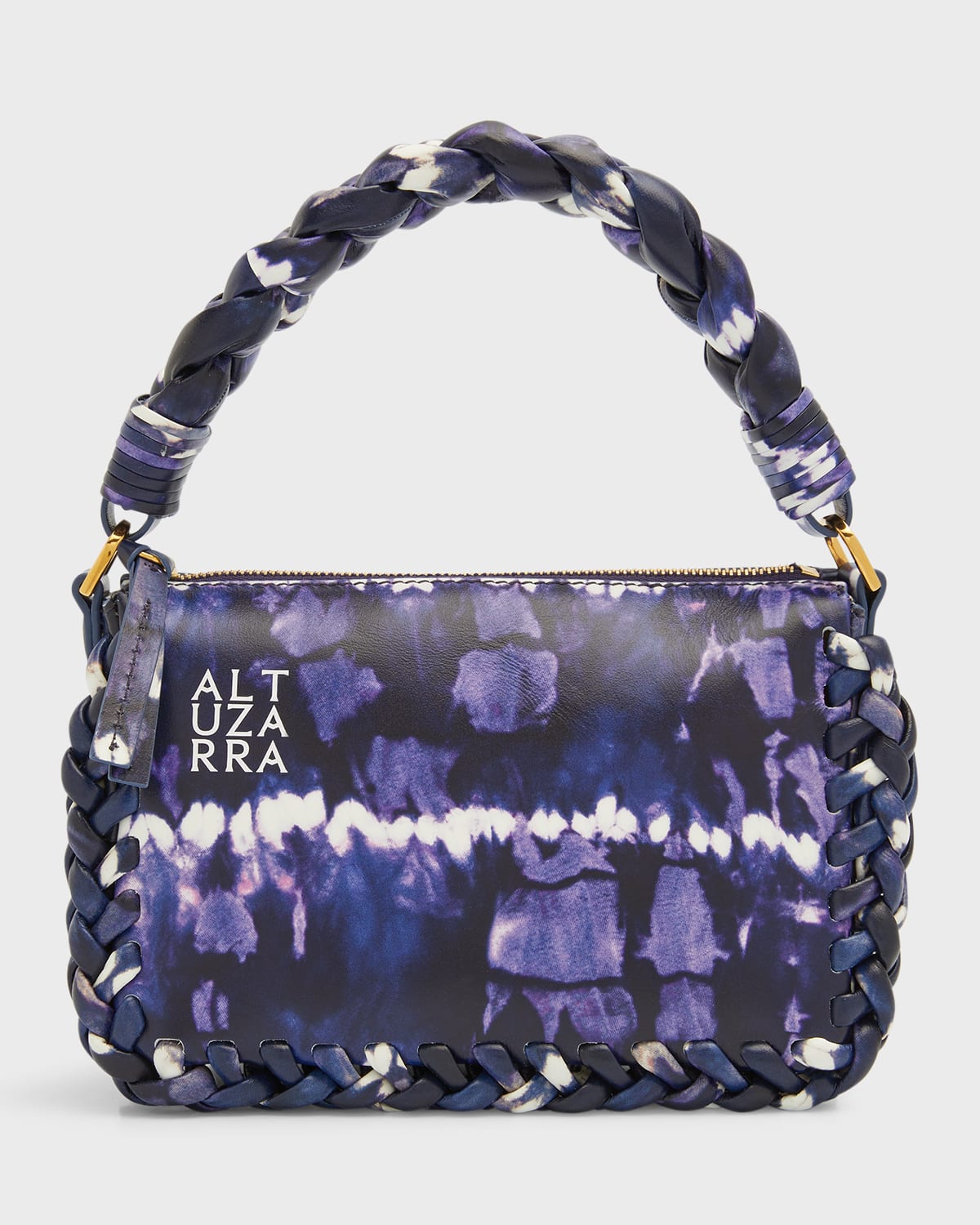 Altuzarra Small Braided Dye Leather Top-handle Bag In Berry Blue