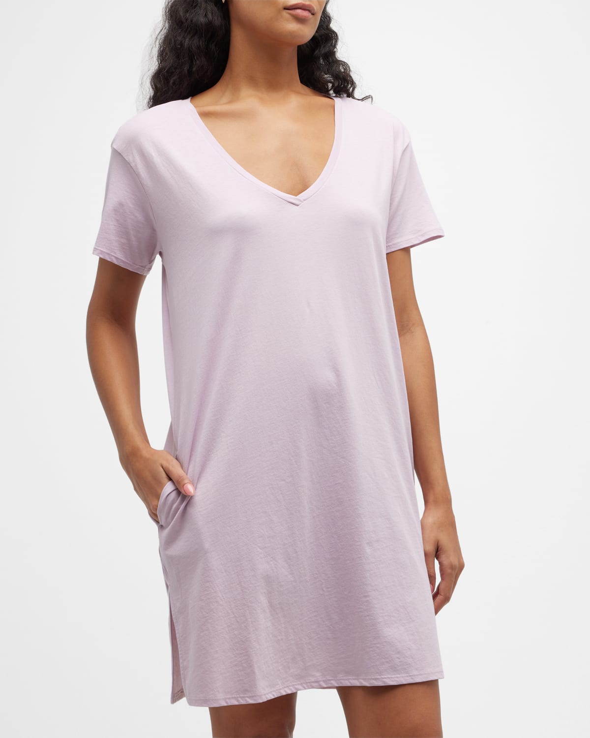 Aileen Short-Sleeve Pima Cotton Sleep Shirt