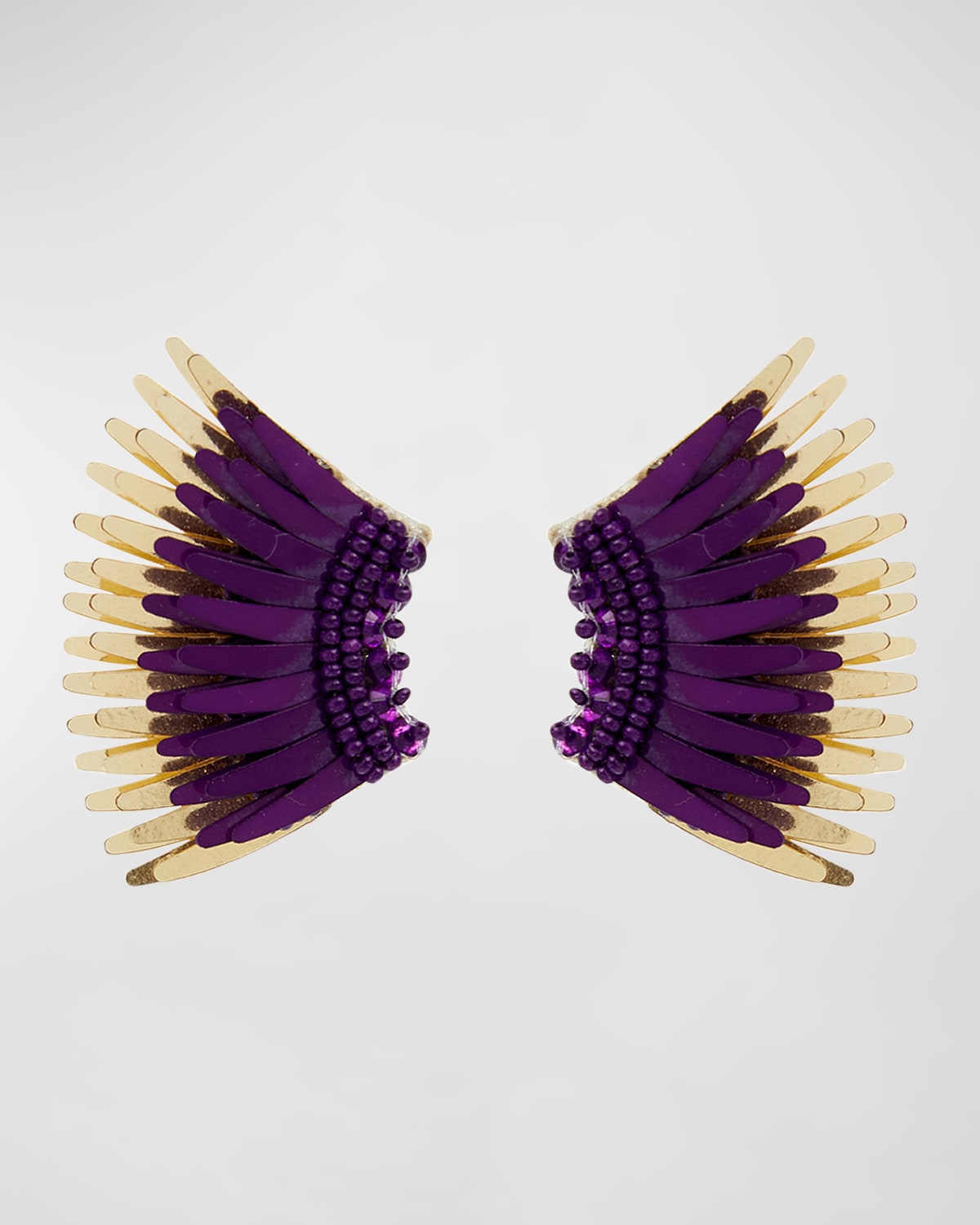 Mignonne Gavigan Mini Madeline Gameday Earrings, Purple/Gold