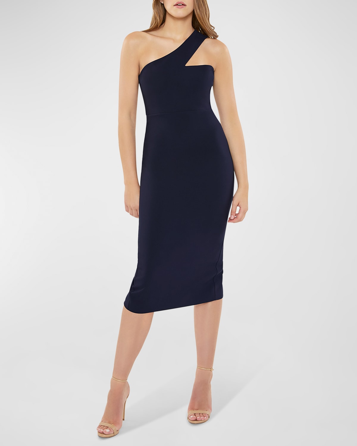 LIKELY FLORENT ONE-SHOULDER BODYCON MIDI DRESS