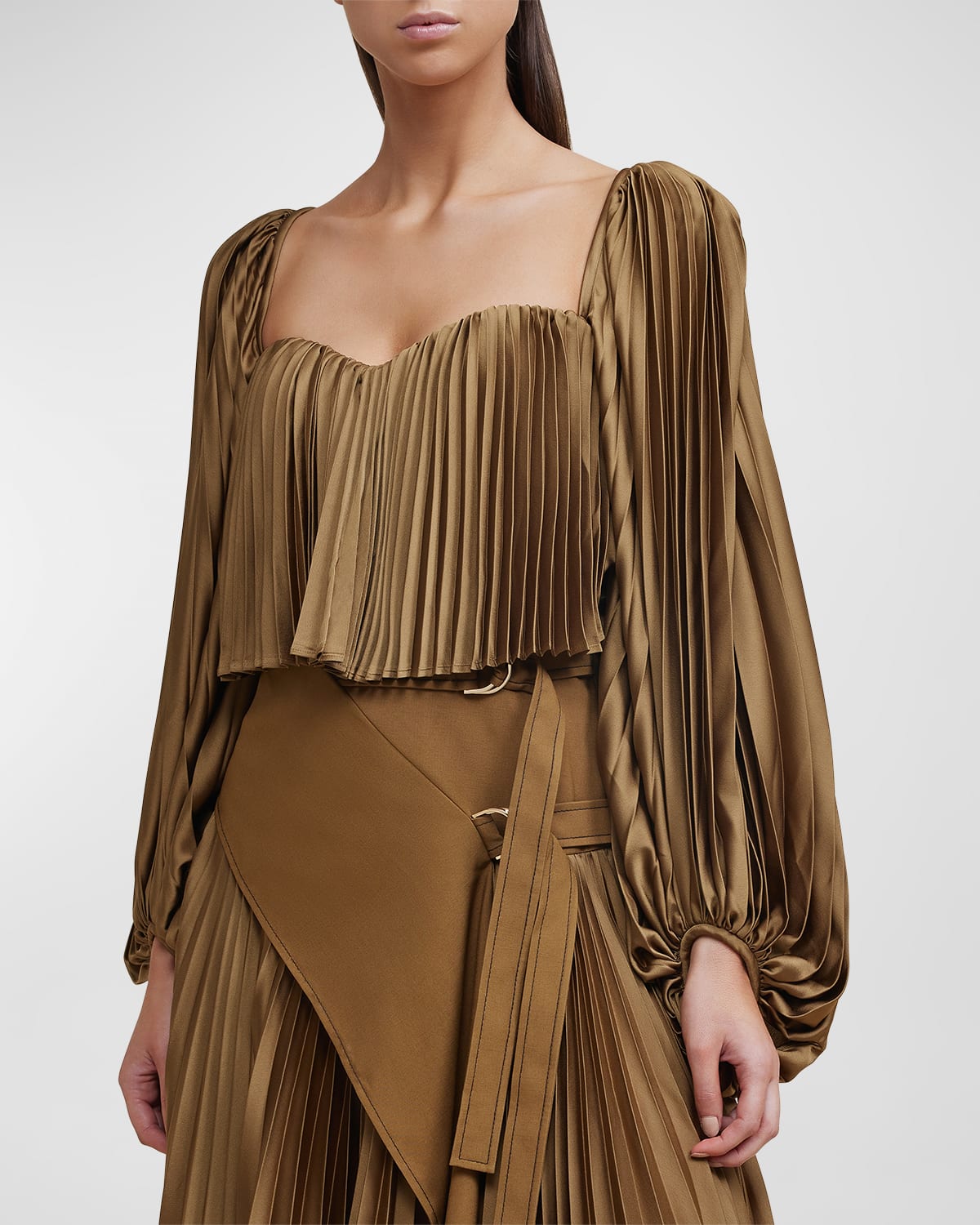 Moston Pleated Long Sleeve Top
