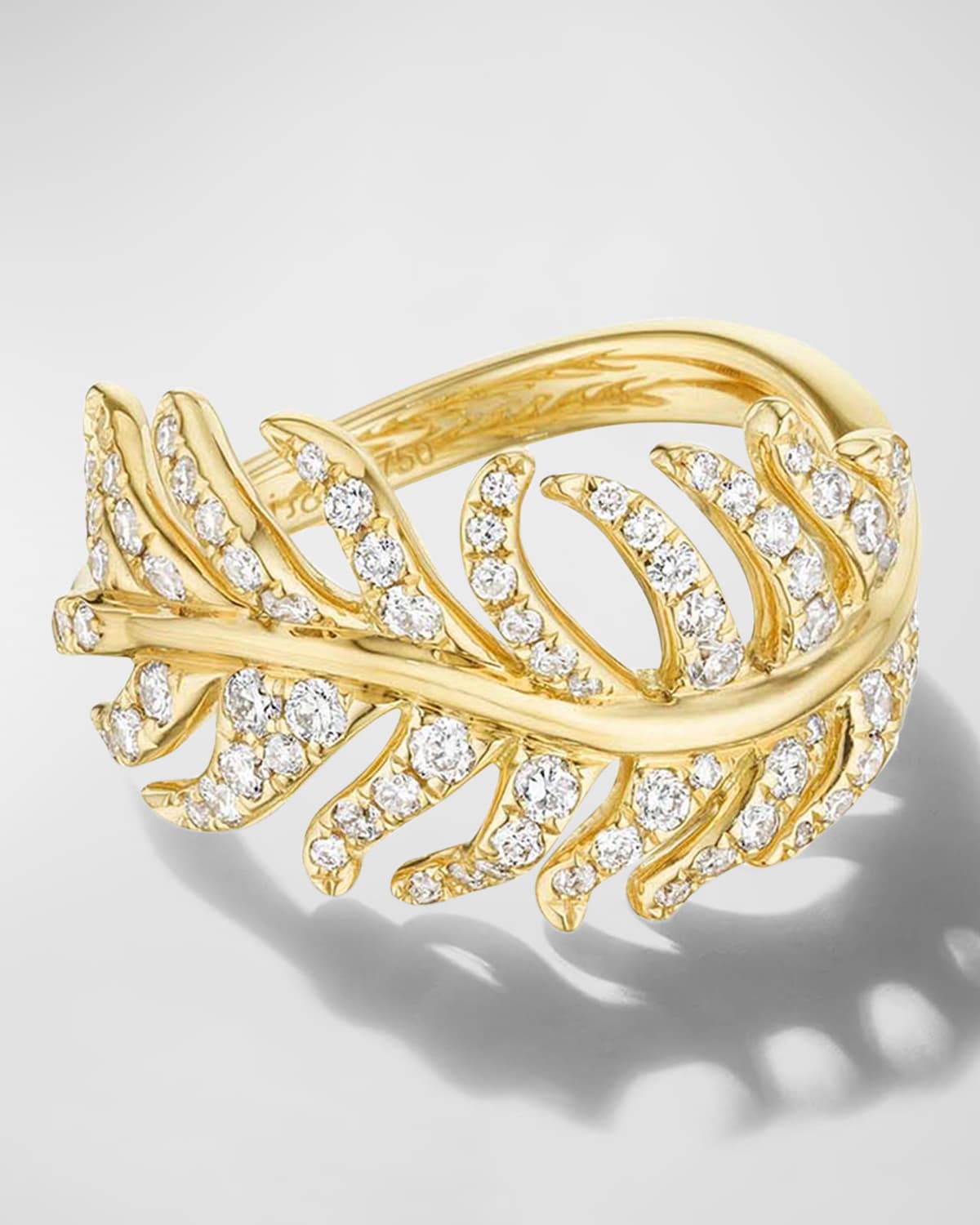 18K Yellow Gold Diamond Phoenix Ring, Size 6