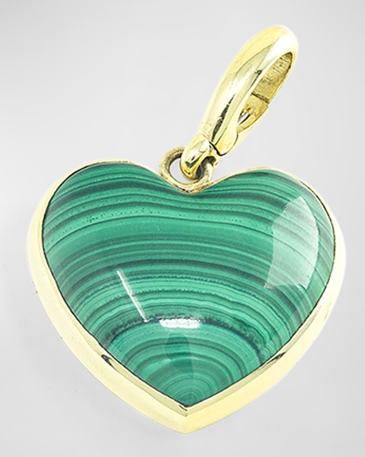 Carved Malachite Heart Pendant