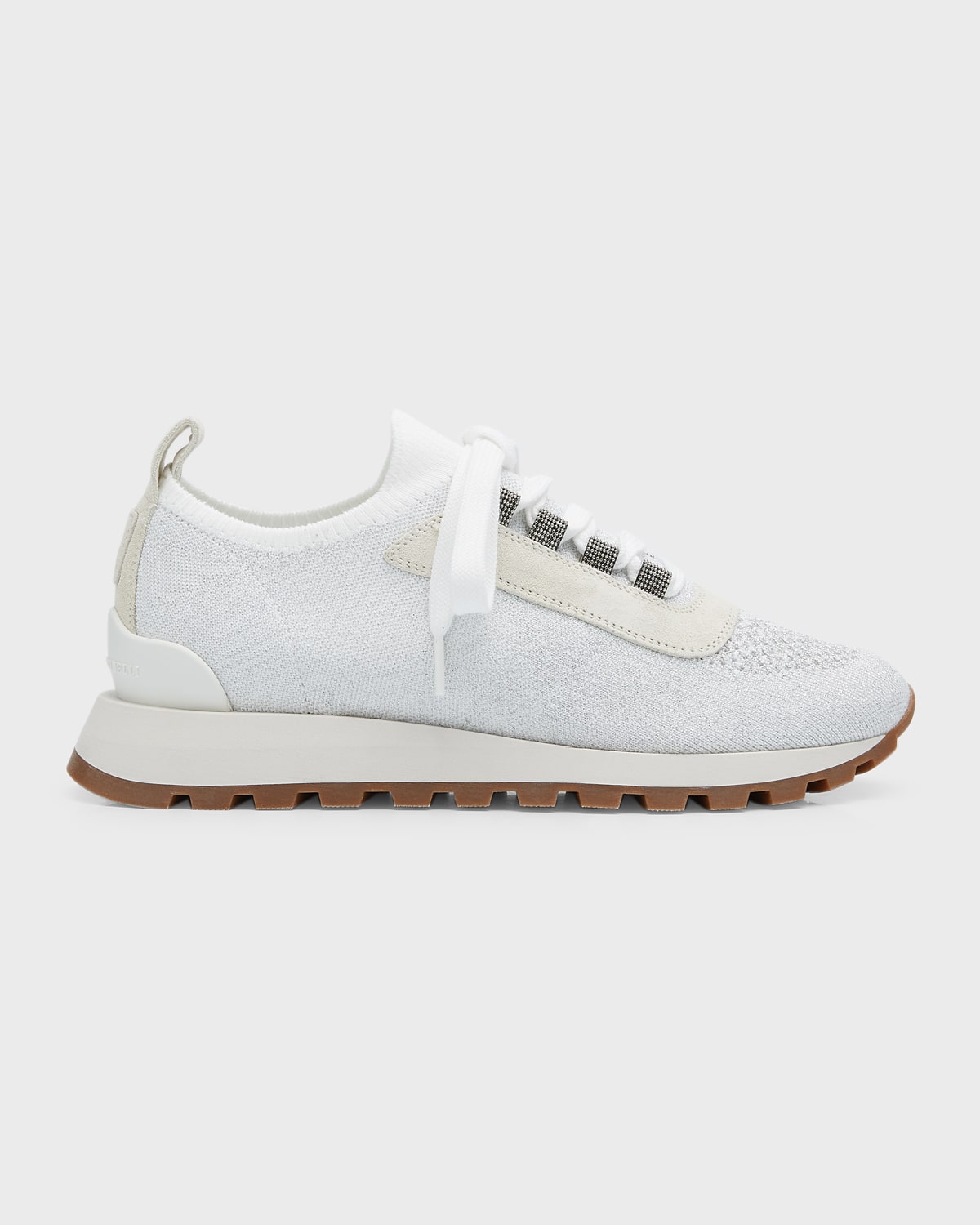 Brunello Cucinelli Knit Suede Trainer Sneakers