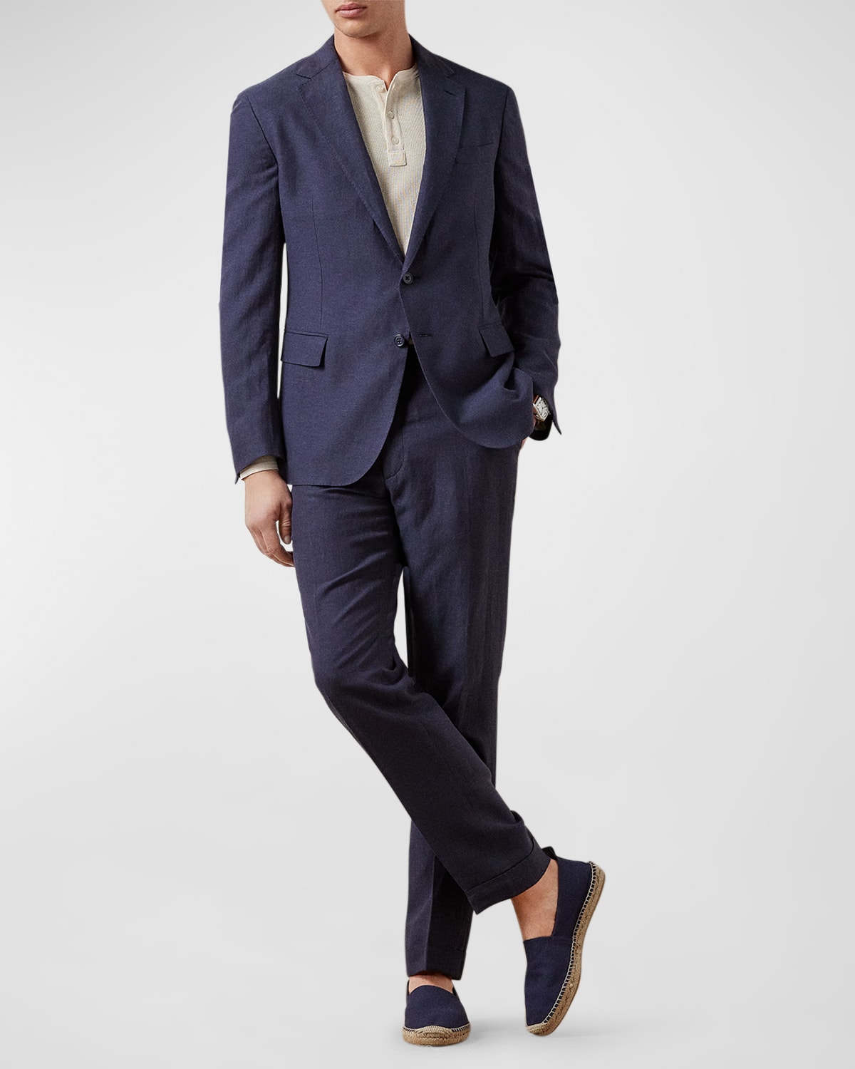 Ralph Lauren Men's Kent Linen & Silk Canvas Jacket In Navy