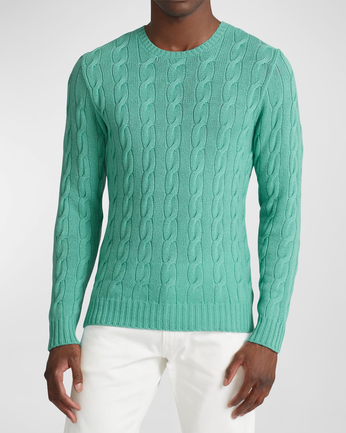 Ralph Lauren Cable-knit Cashmere Sweater In Blue