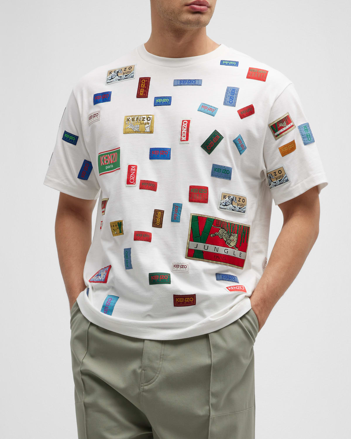 Kenzo Archive Labels Oversize T-shirt In Off White