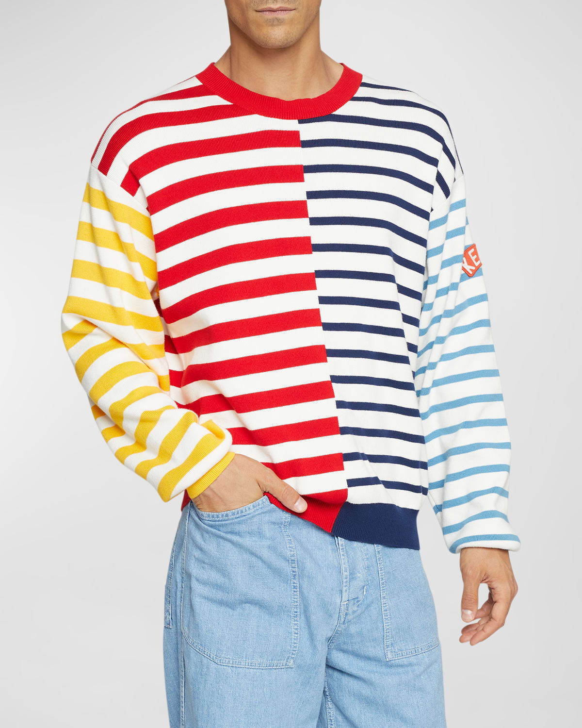 Kenzo Men's Graphic Nautical Striped Sweater In Multicolor