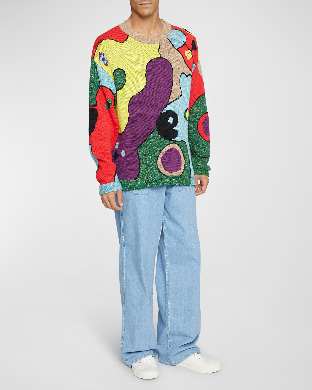 Kenzo Graphic-print Knit Jumper In Purple
