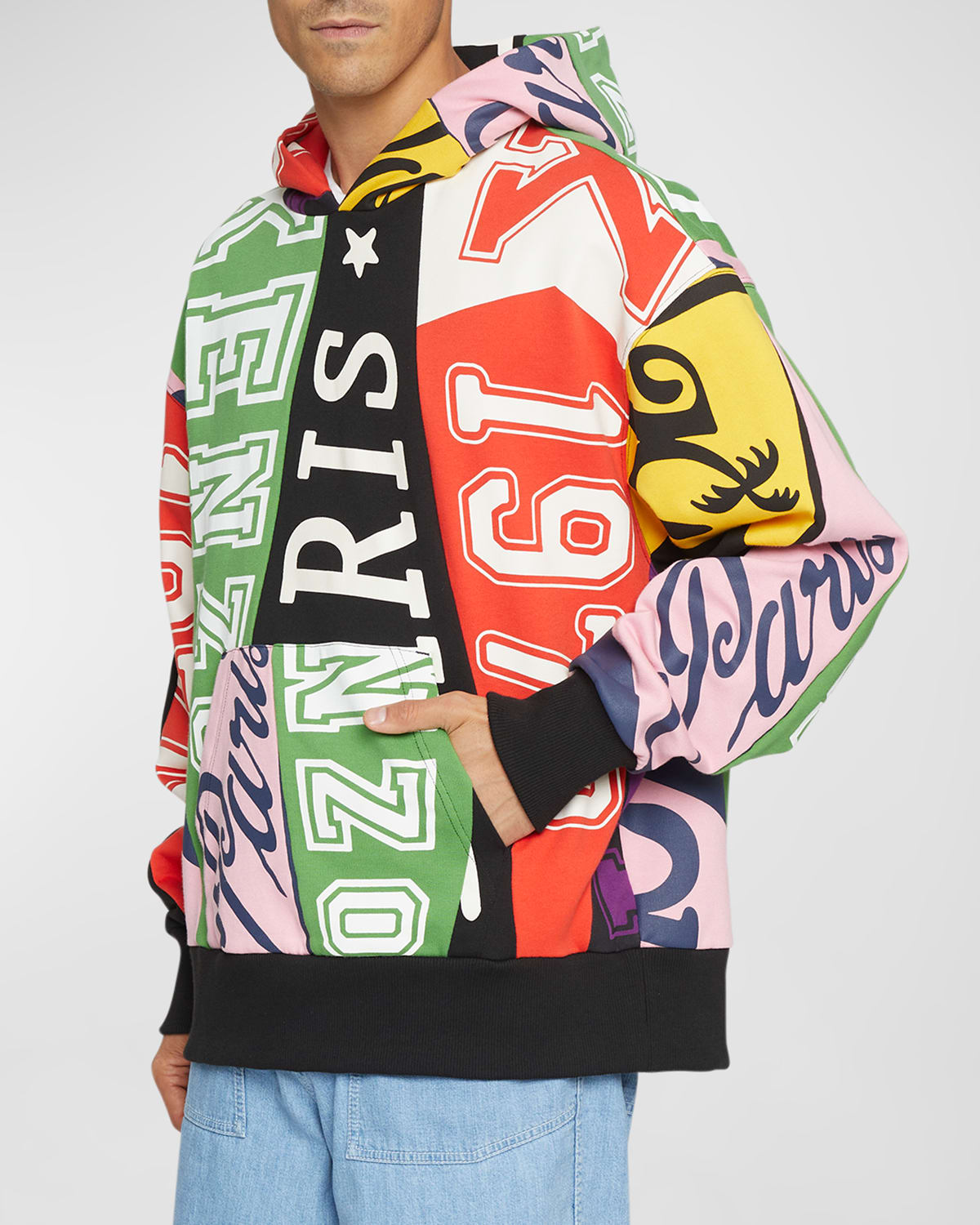 Shop Kenzo Men's Logo Flags Oversized Hoodie In Multicolor