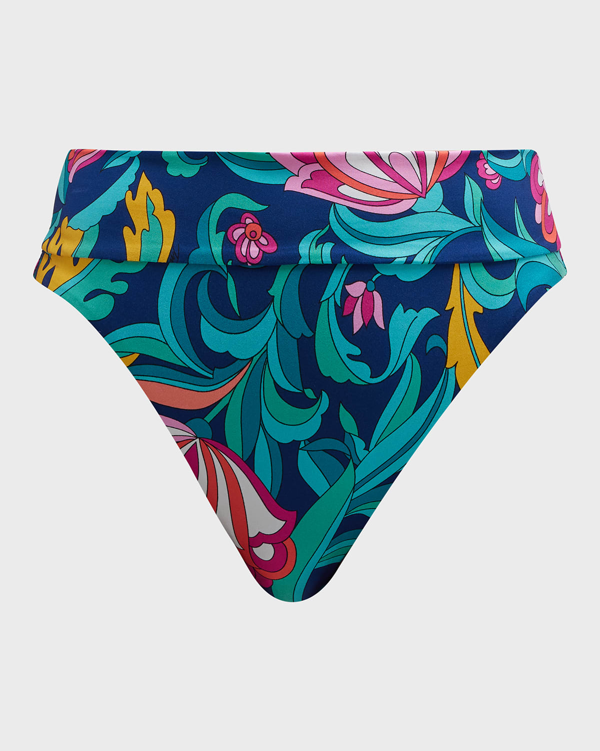 Trina Turk India Garden High-waisted Bikini Bottoms In Multi