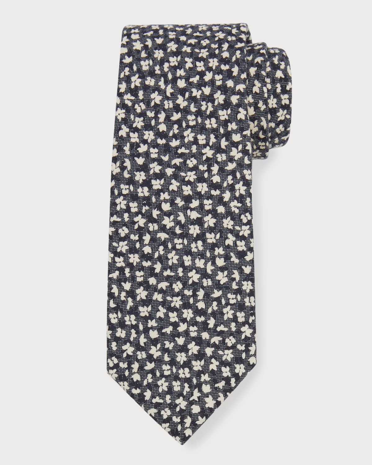 Men's Floral Cotton-Wool Tie