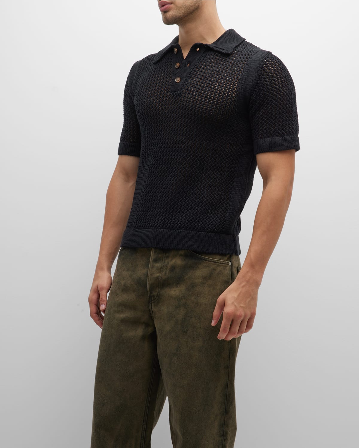 Men's Open-Knit Work Polo Shirt