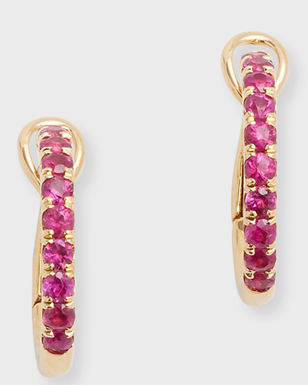 18K Yellow Gold Small All Ruby Polished Inner Hoop Earrings