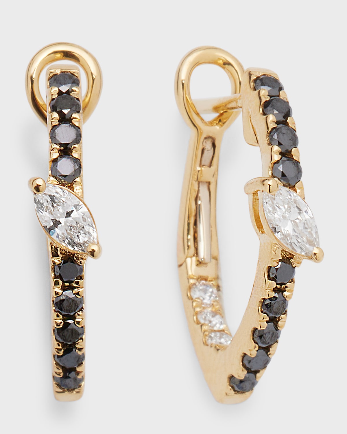 Frederic Sage 18k Yellow Gold Marquise-Cut Diamond Hoop Earrings