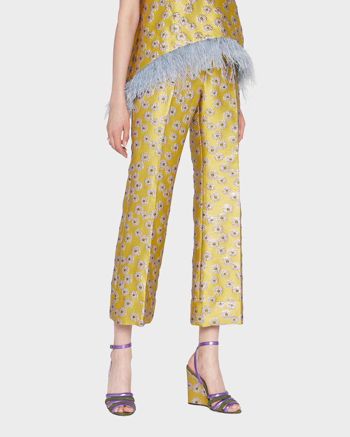 La Doublej La Double J Woman Pants Marigold Size L Polyester, Cotton, Metallic Fiber, Silk, Polyamide In Margarita