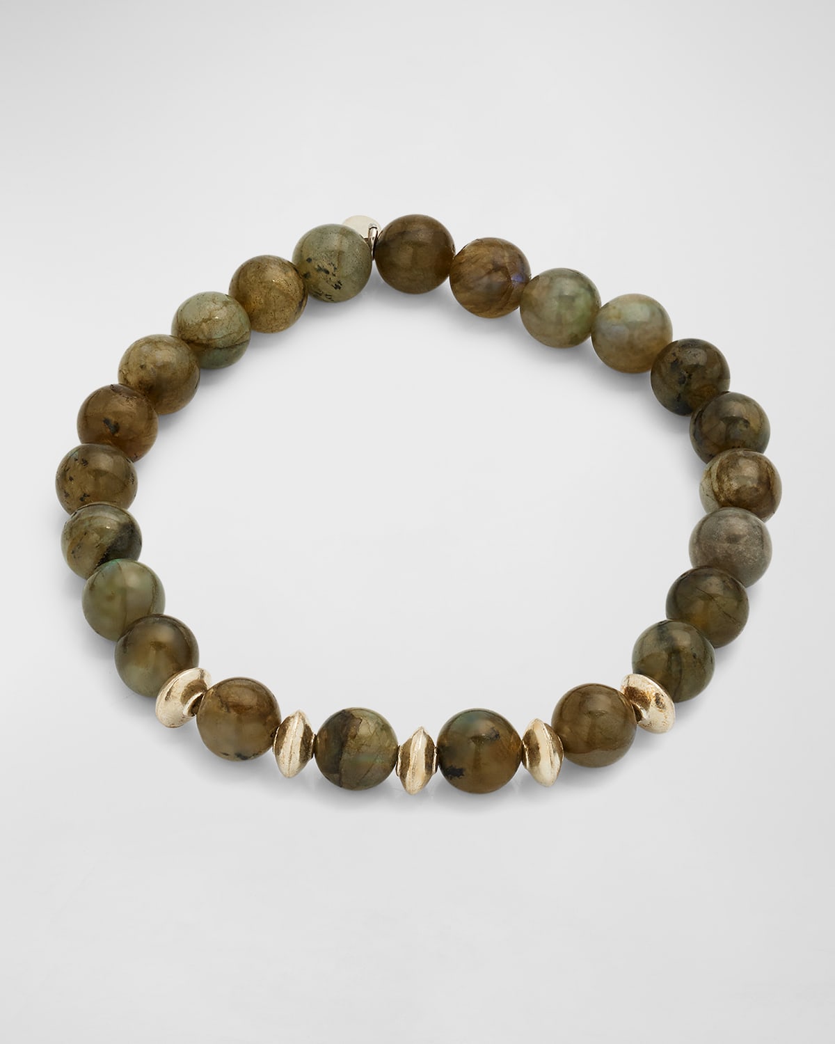 Jan Leslie Men's Labradorite Beaded Bracelet In Grey