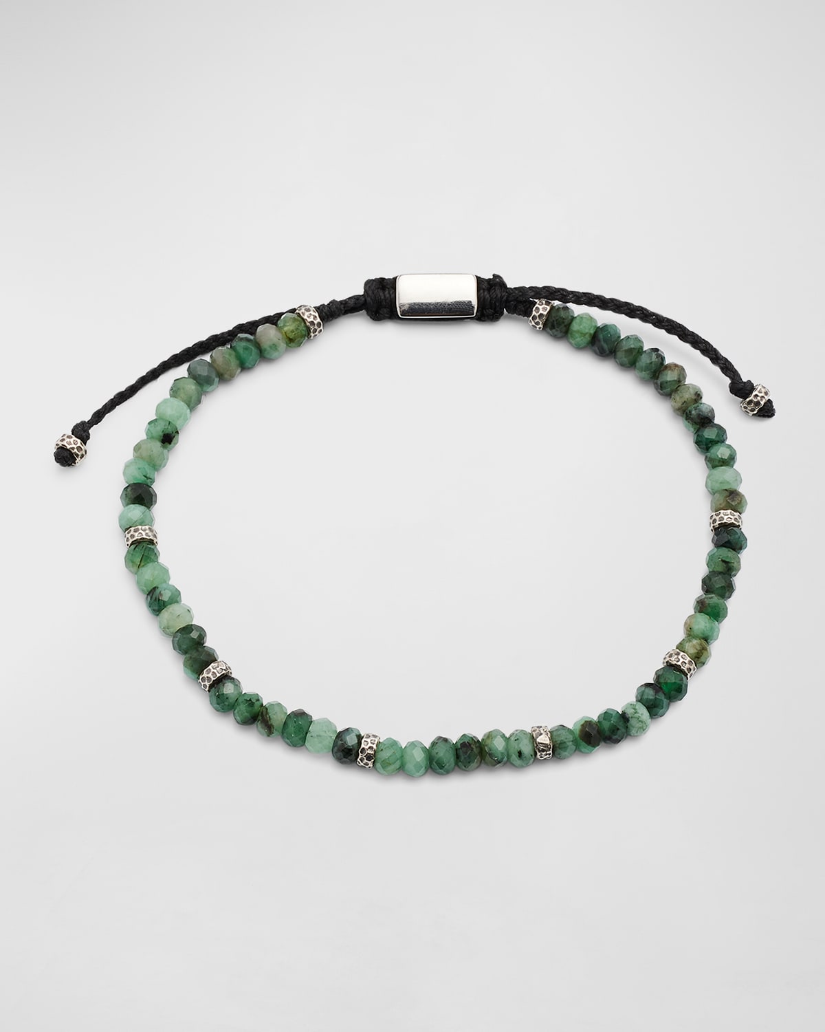 Shop Jan Leslie Men's Gemstone Beaded Bracelet In Emerald