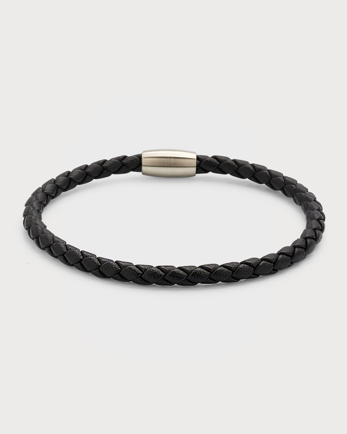 Jan Leslie Men's Magnetic Woven Leather Bracelet