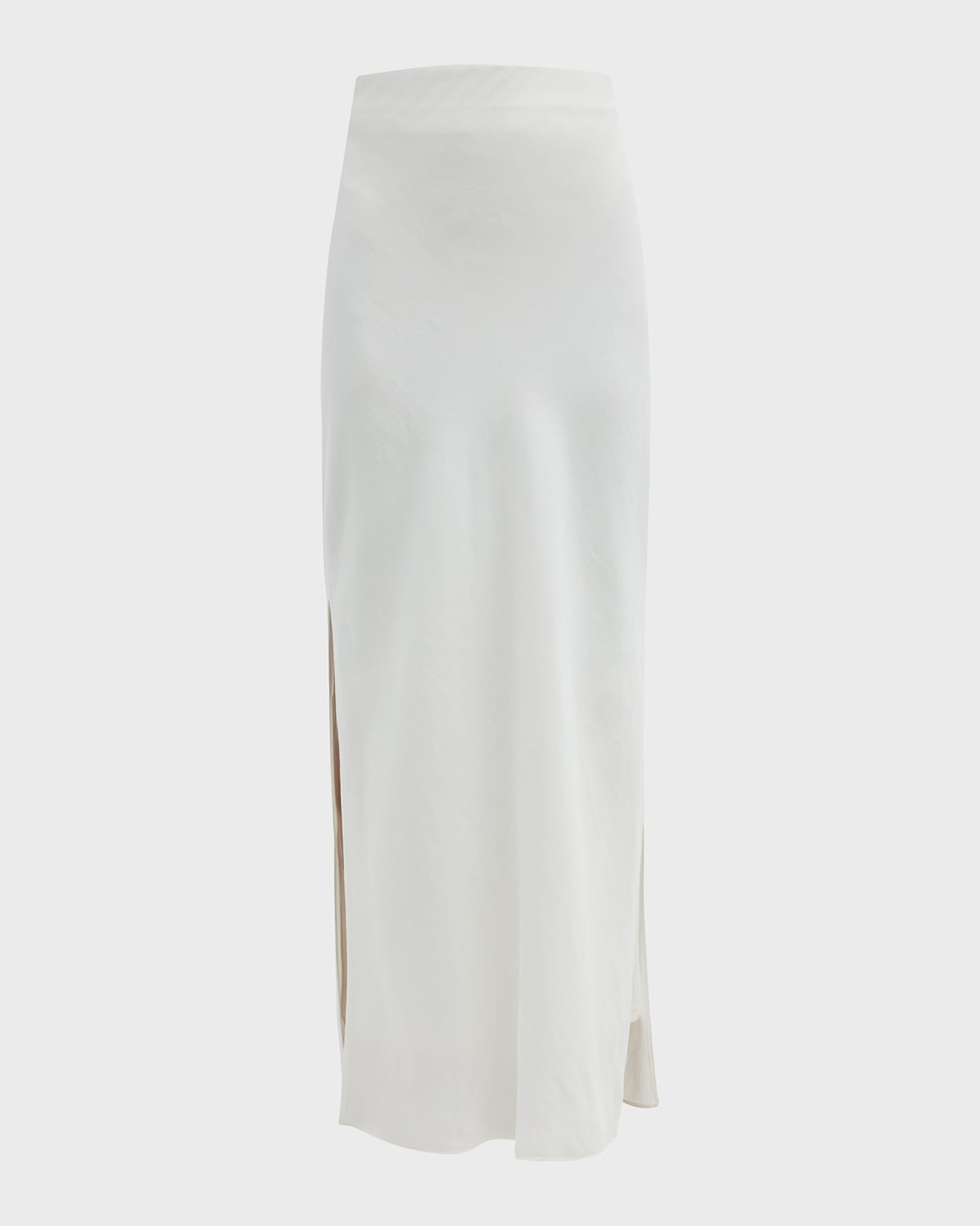 Fluid Linen Twill Pull-On Bias Cut Maxi Skirt