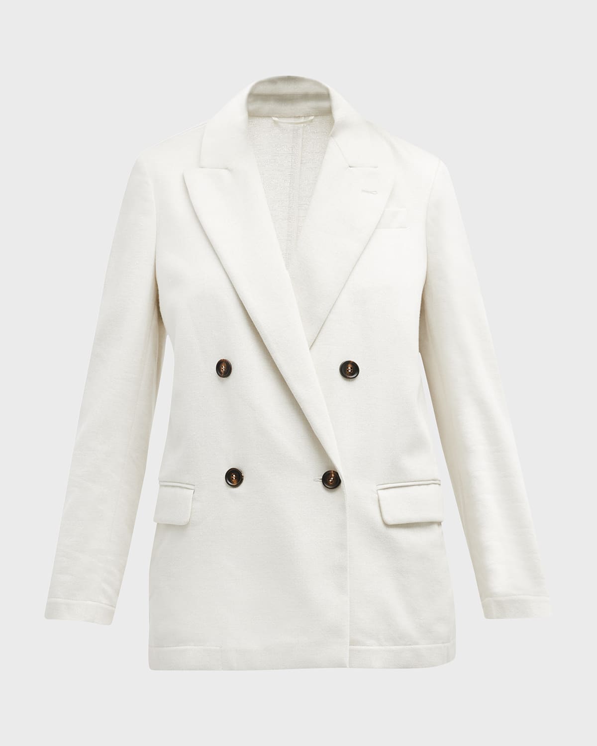 Brunello Cucinelli Double-breasted Blazer In C001 Ecru