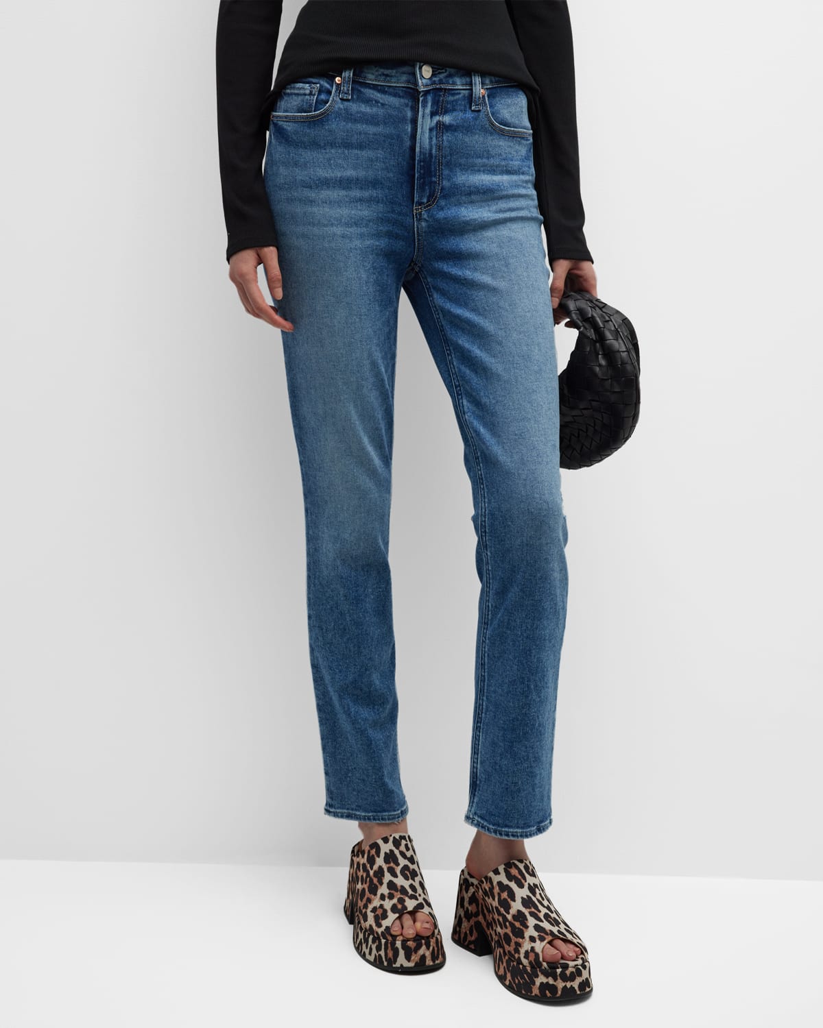 PAIGE CINDY HIGH-RISE STRAIGHT CROPPED JEANS