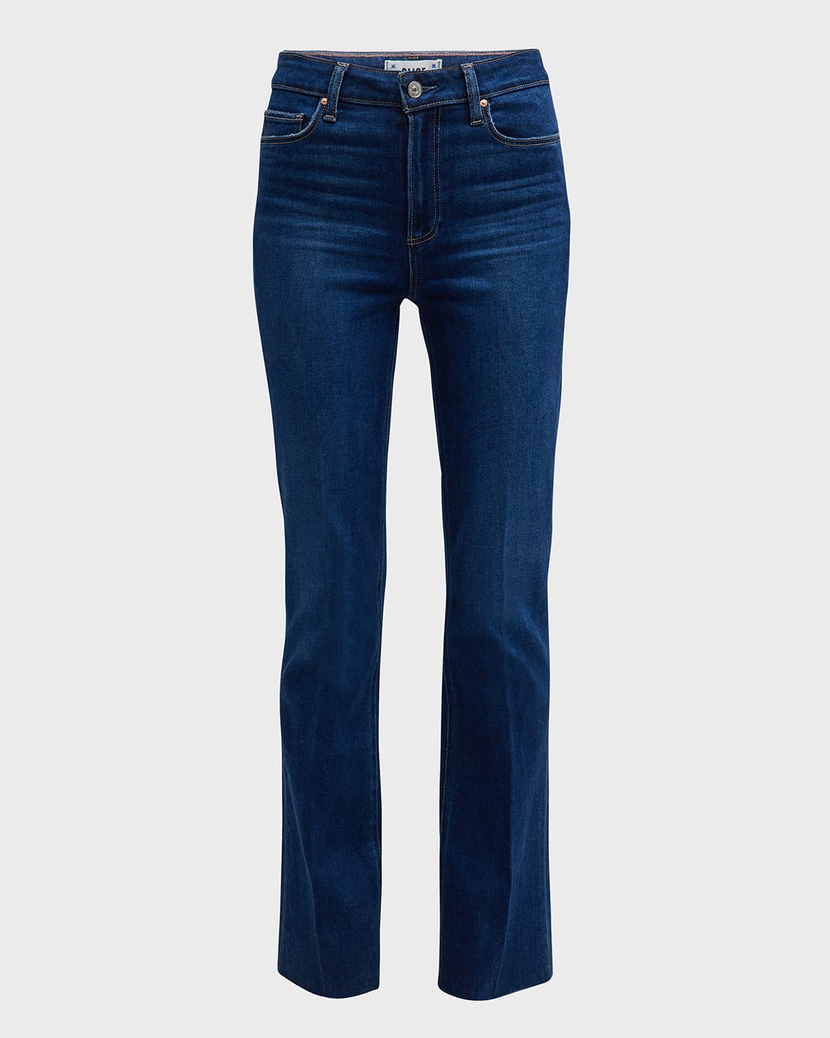 Paige Laurel Canyon High-rise Flared Raw Hem Jeans In Chapel