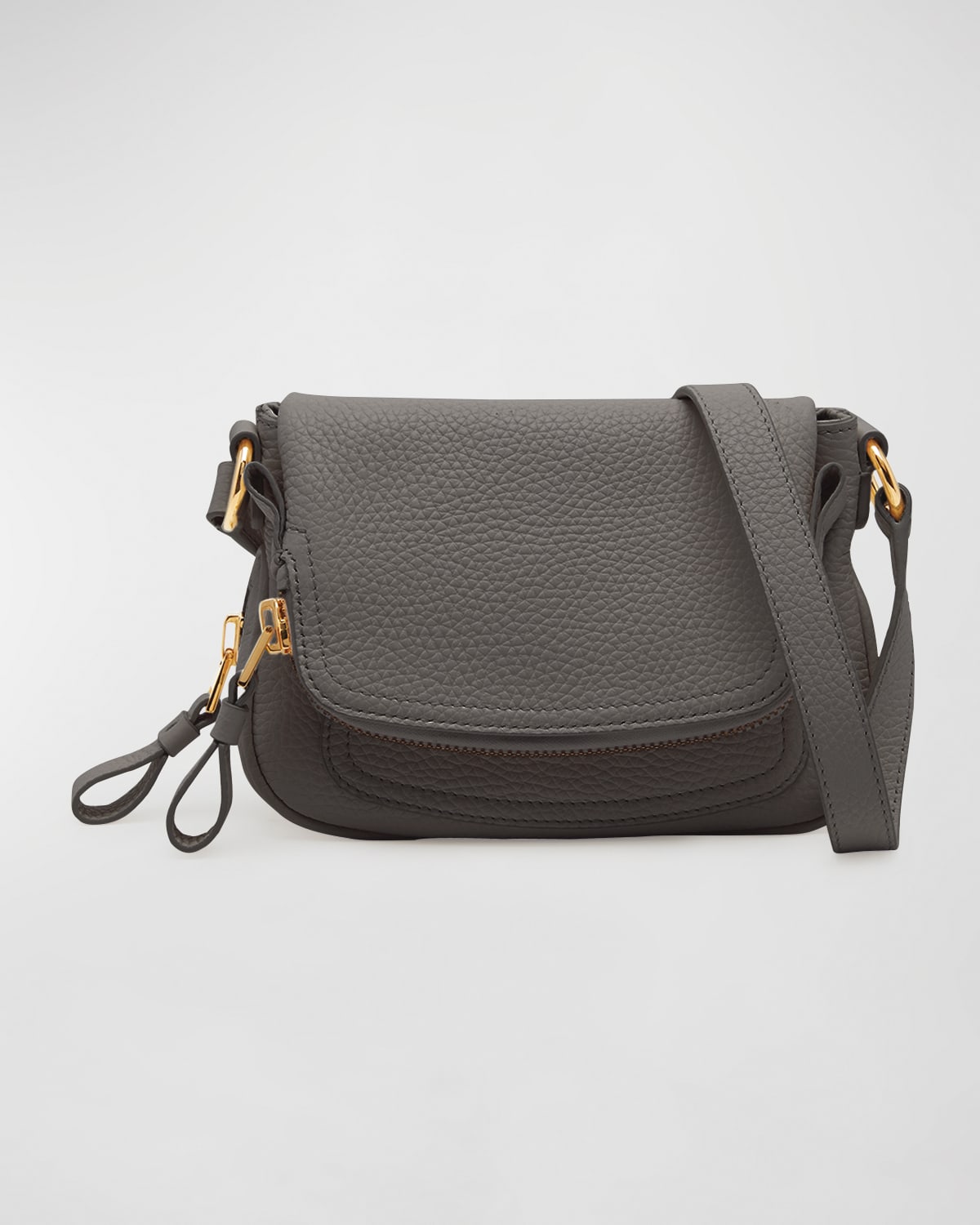 Tom Ford Jennifer Mini Grain Leather Crossbody Bag In Noir
