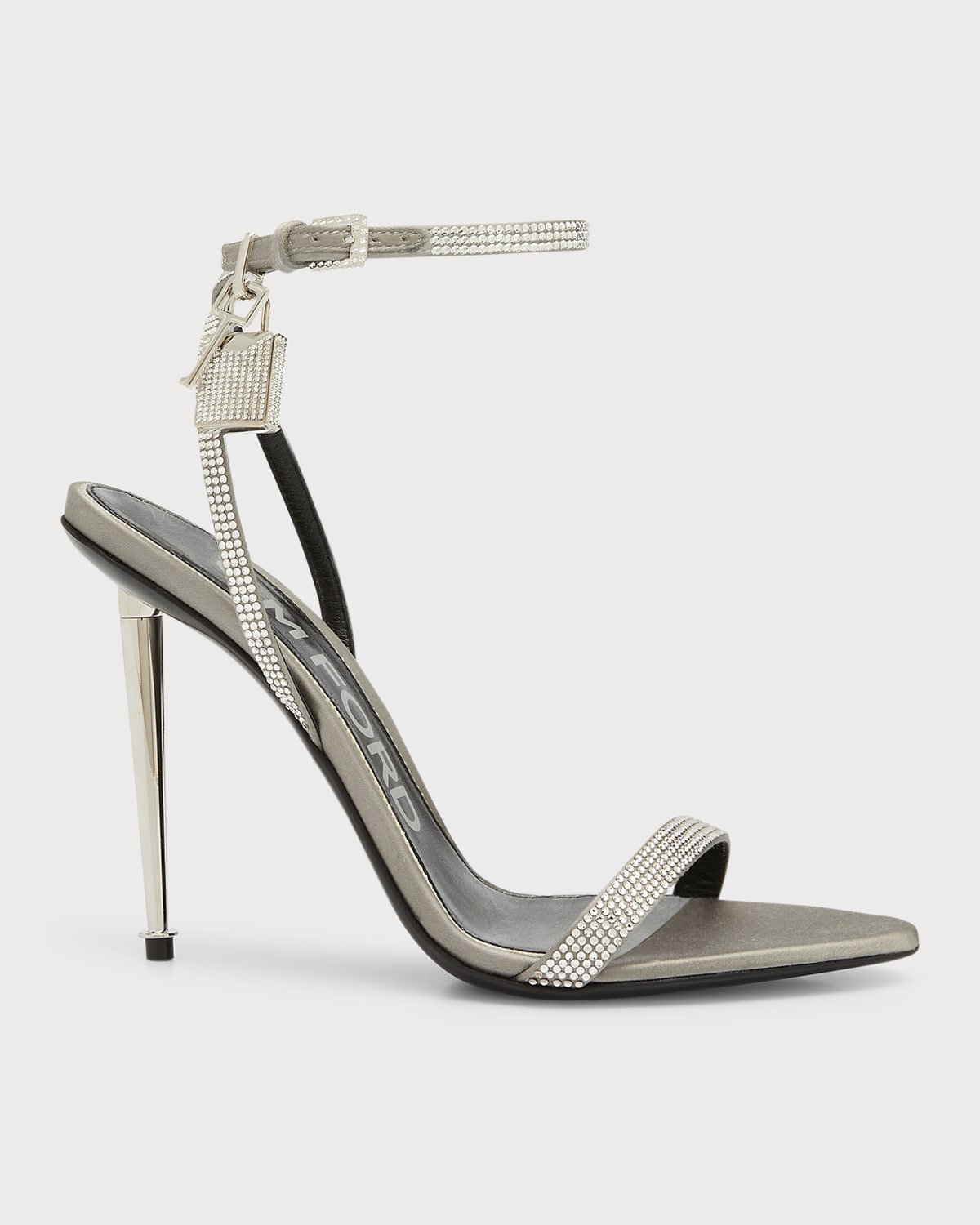 Tom Ford Lock 105mm Crystal Ankle-strap Sandals In 3go01 Pearl Grey |  ModeSens