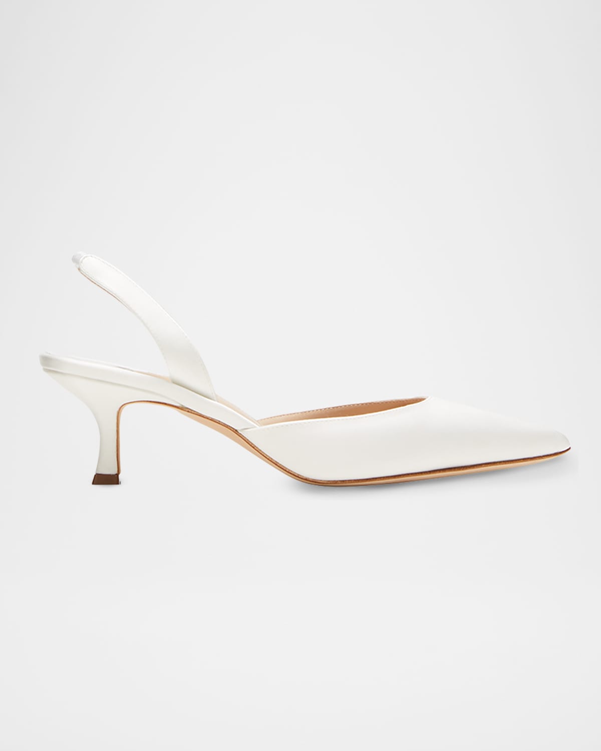 Manolo Blahnik Carolyne Kitten-heel Halter Pumps In White