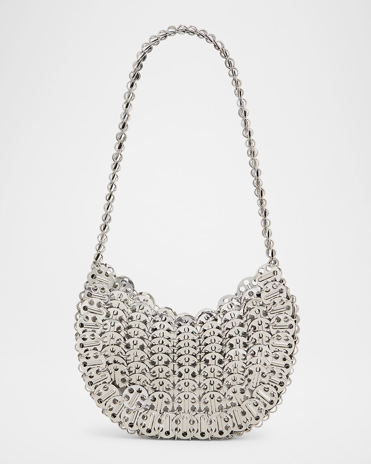 Rabanne 1969 Moon Chain Shoulder Bag In Silver