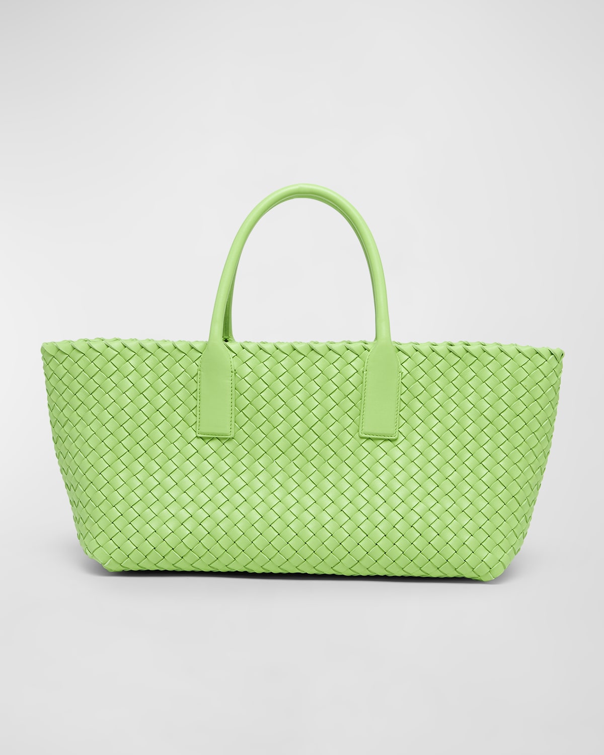 Bottega Veneta Small Cabat Bag In Apple Green-gold