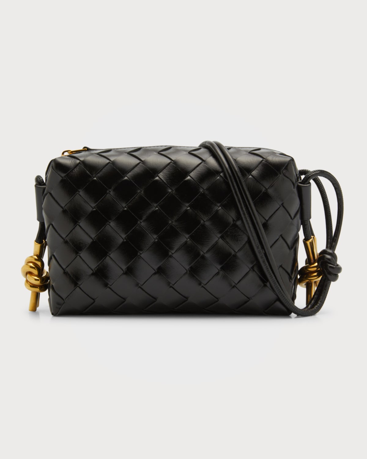 Bottega Veneta Mini Loop Shoulder Bag in Space & Brass