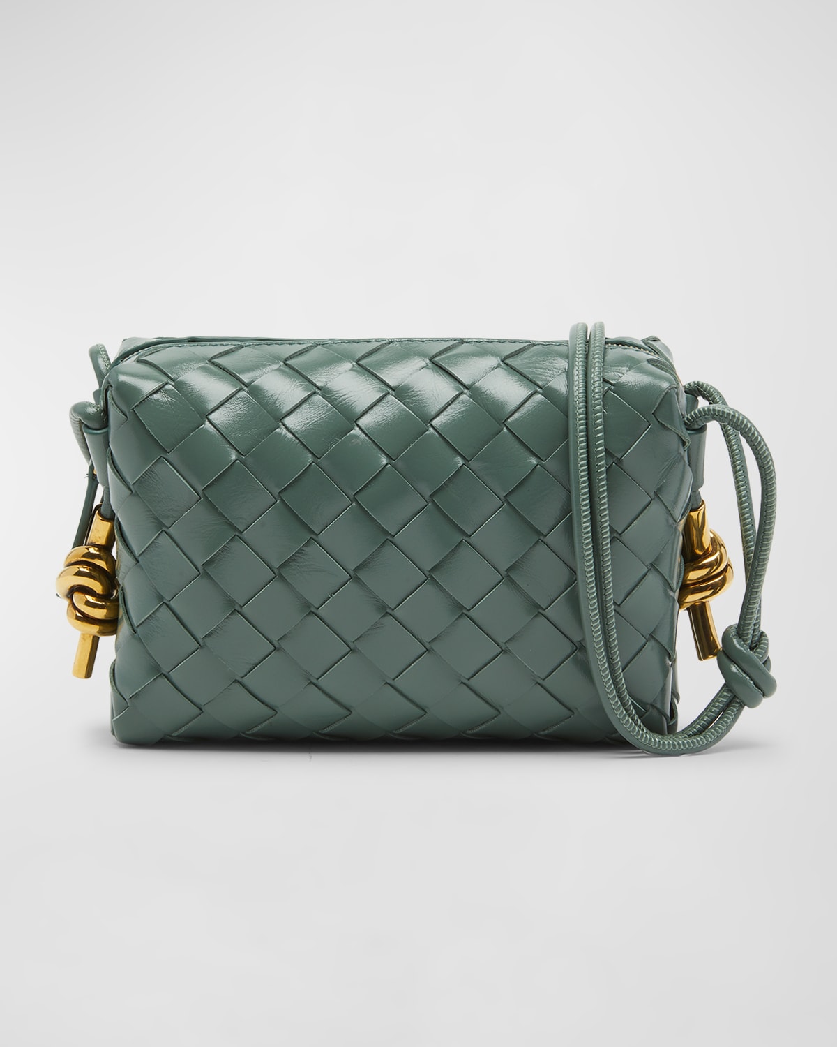 Bottega Veneta Mini Loop Camera Bag In Aloe-muse Brass