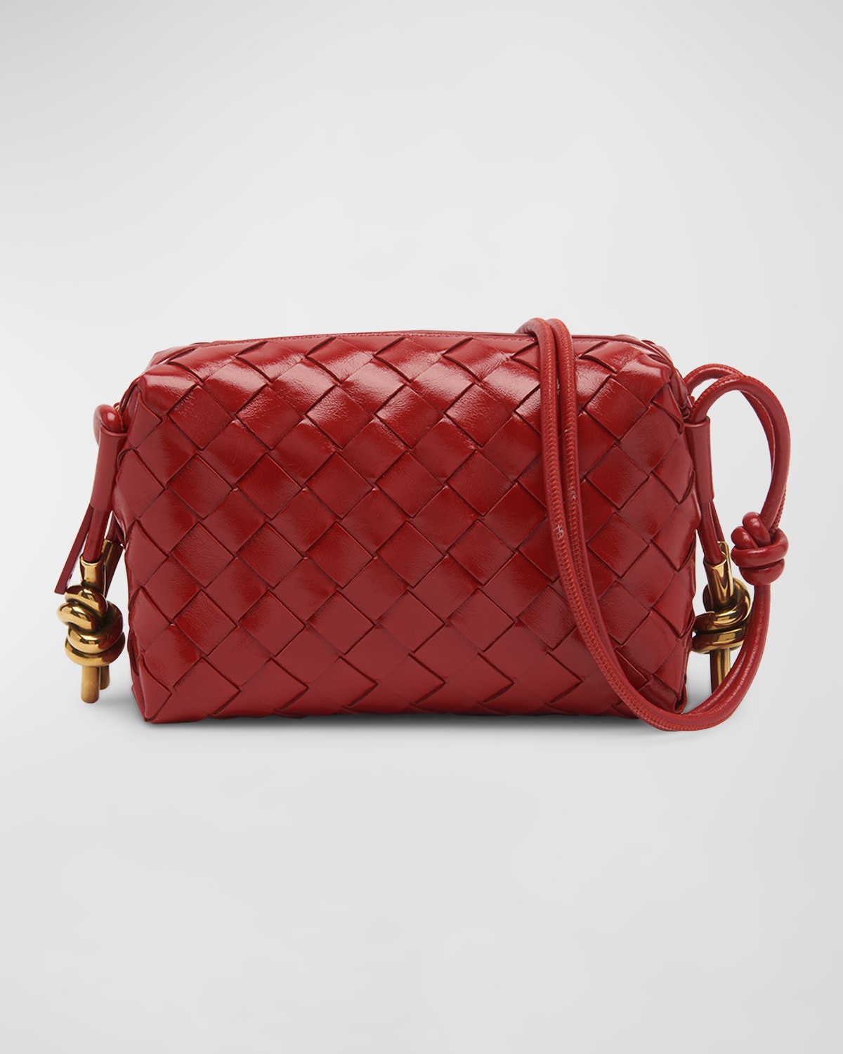 Bottega Veneta Loop Mini Intrecciato Crossbody Bag In 6392 Apple Candy-