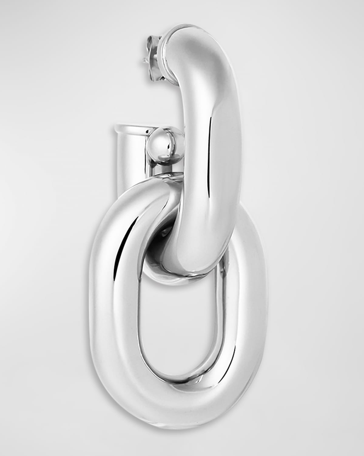 Paco Rabanne Xl Double Chain-link Earrings In Silver