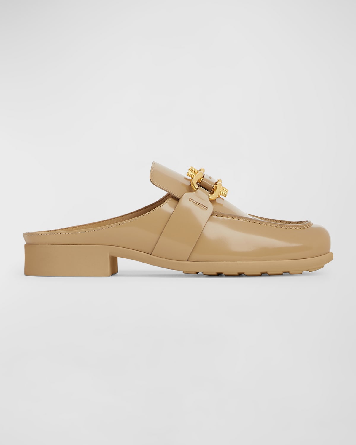 Bottega Veneta Monsieur Calfskin Chain Mule Loafers In Maple