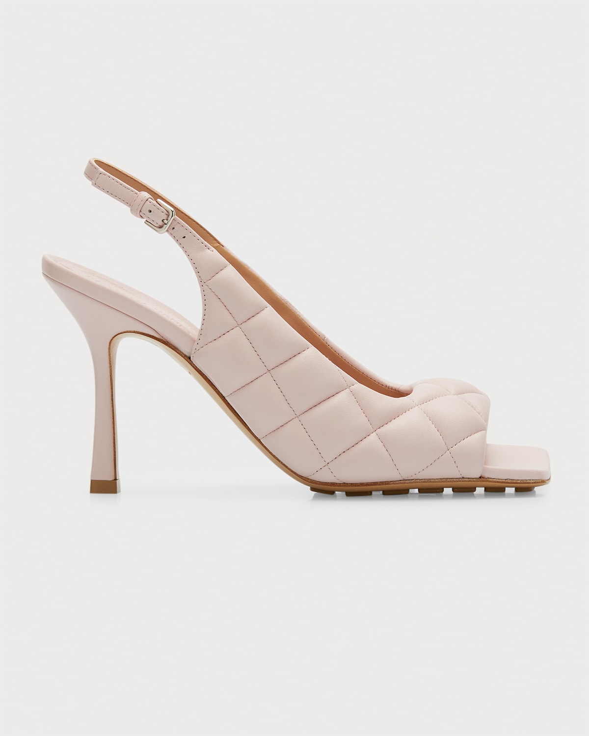 BOTTEGA VENETA PADDED LAMBSKIN SLINGBACK SANDALS