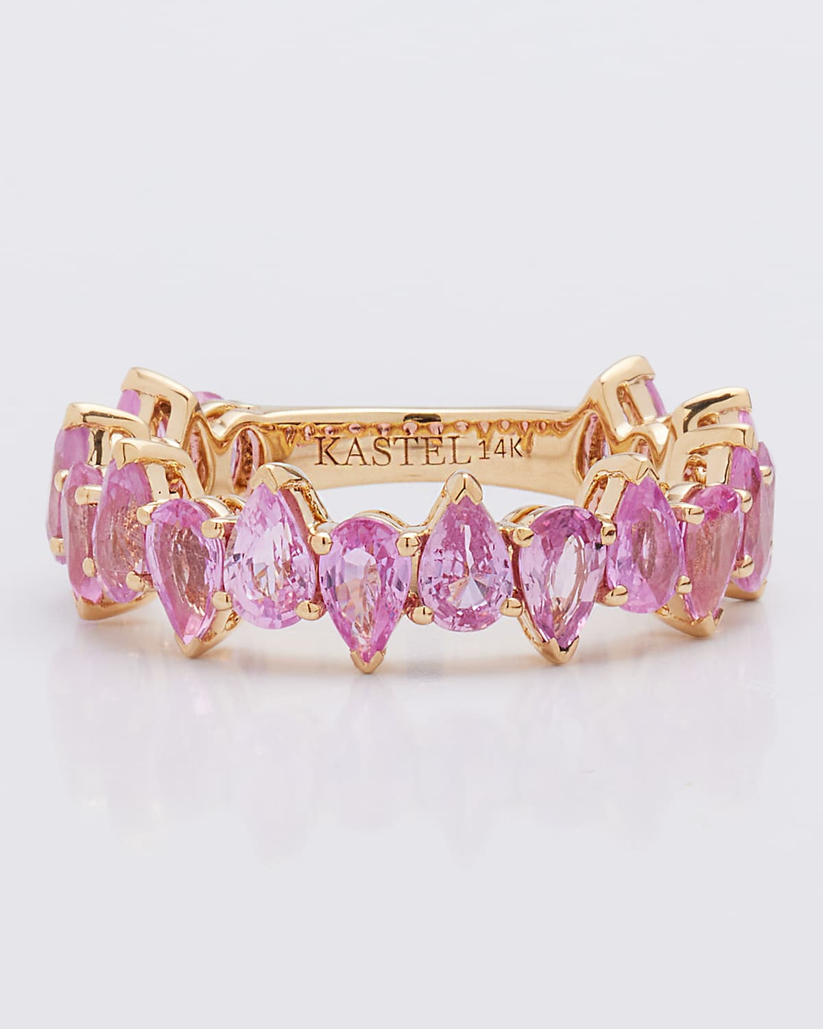 14K Yellow Gold Kora Pink Sapphire Ring, Size 7