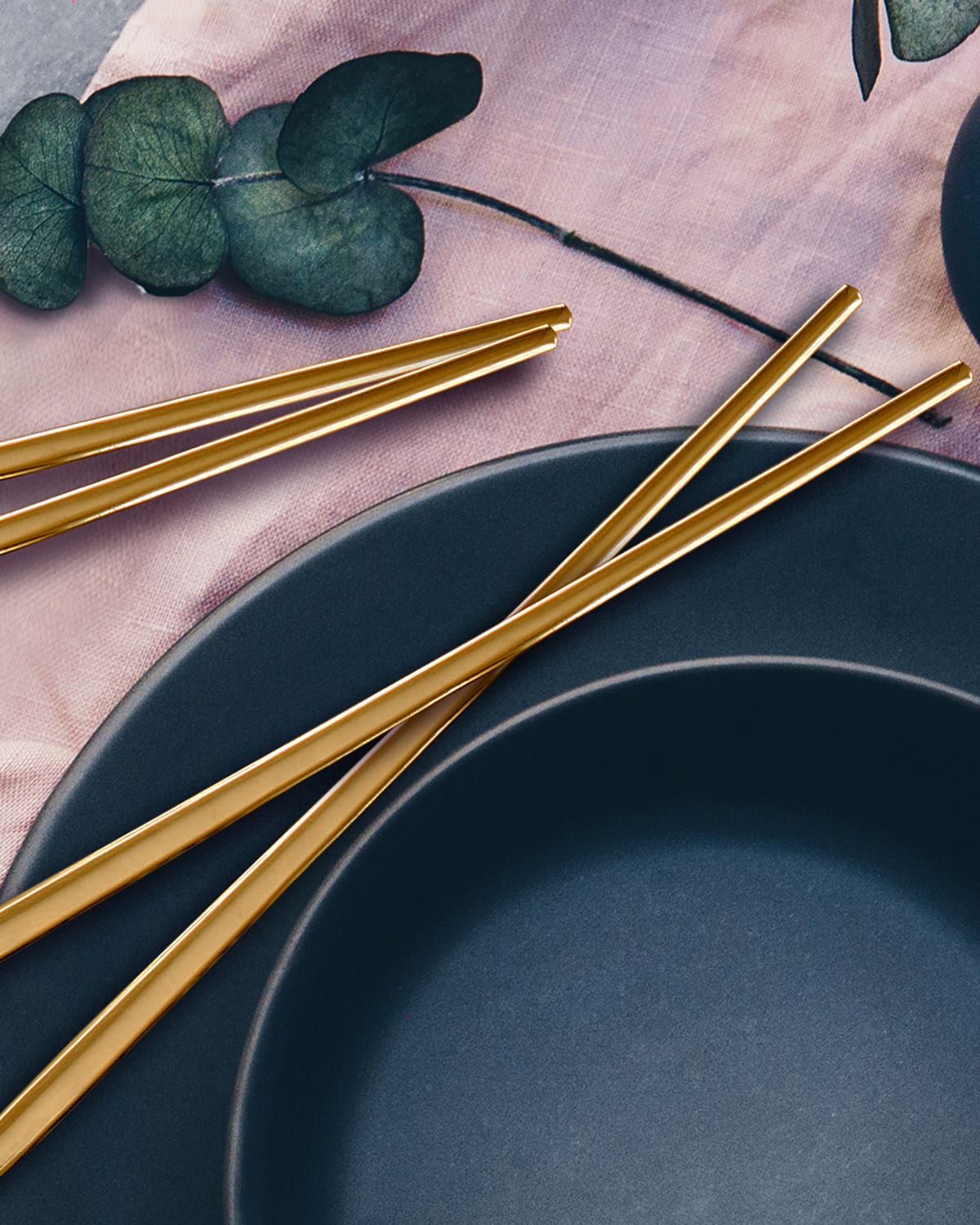 Zephyr Satin Gold 8-Piece Chopstick Set