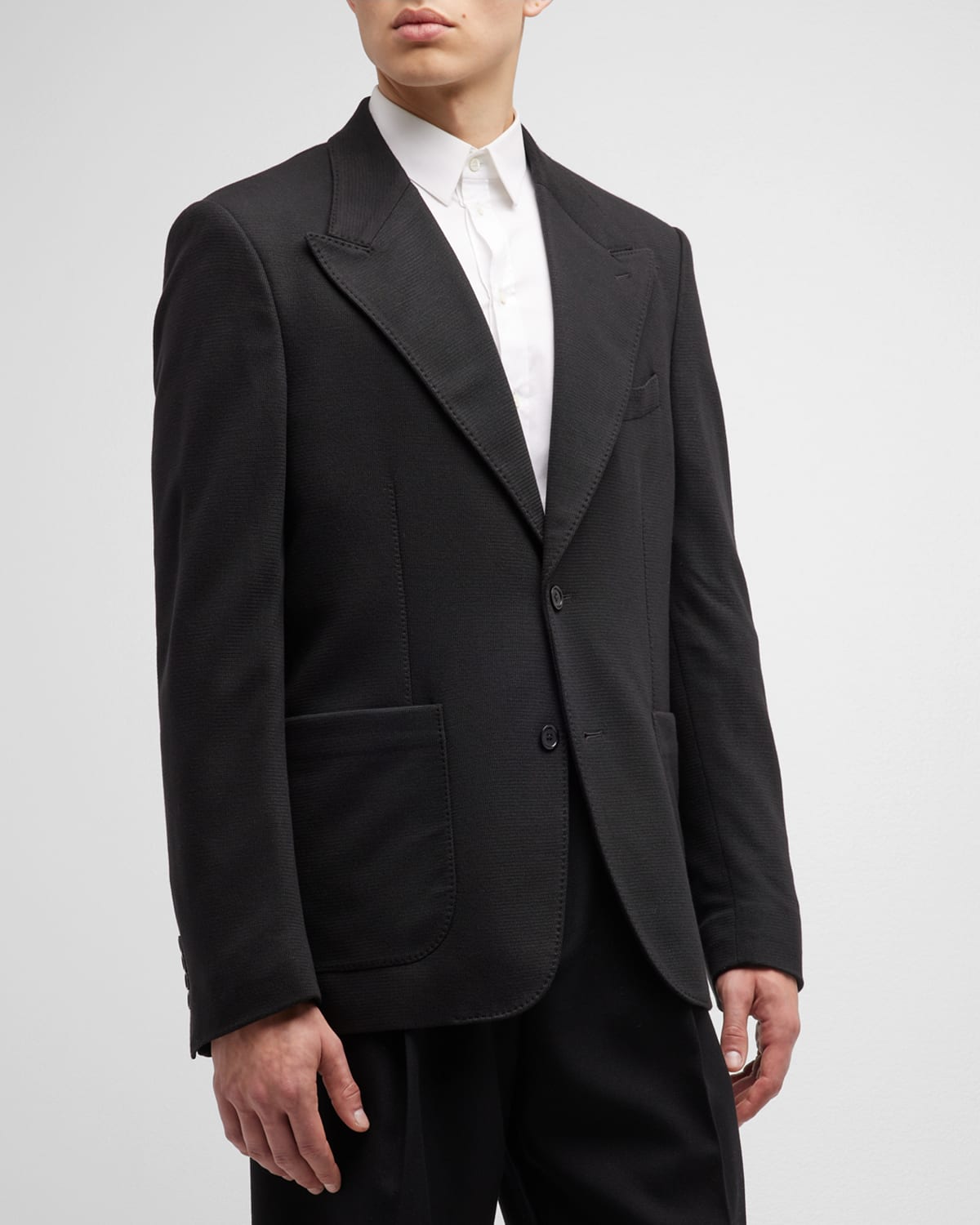 Dolce & Gabbana Men's Jersey Peak-lapel Sport Coat In Black