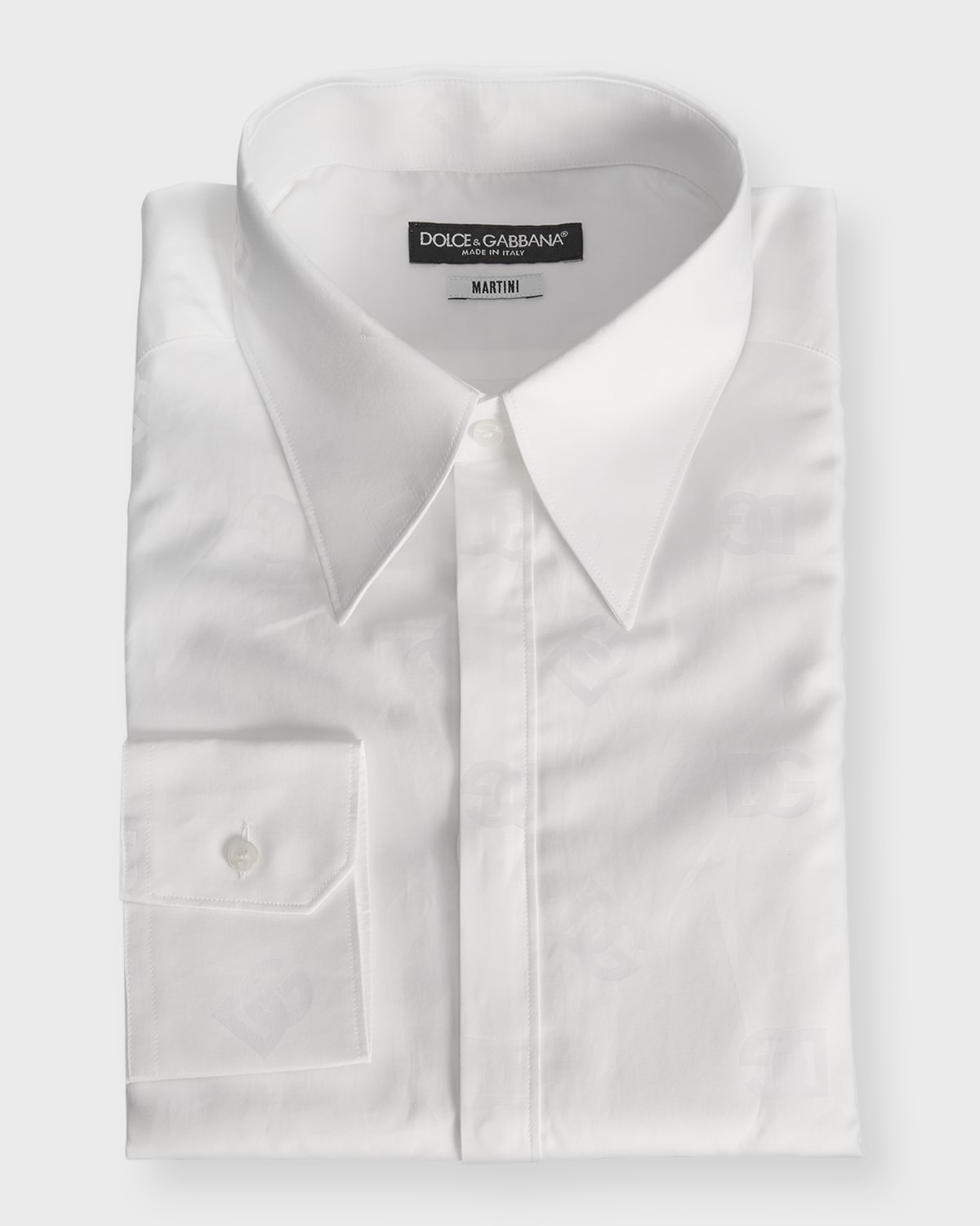 Shop Dolce & Gabbana Men's Dg Jacquard Sport Shirt In Opt White