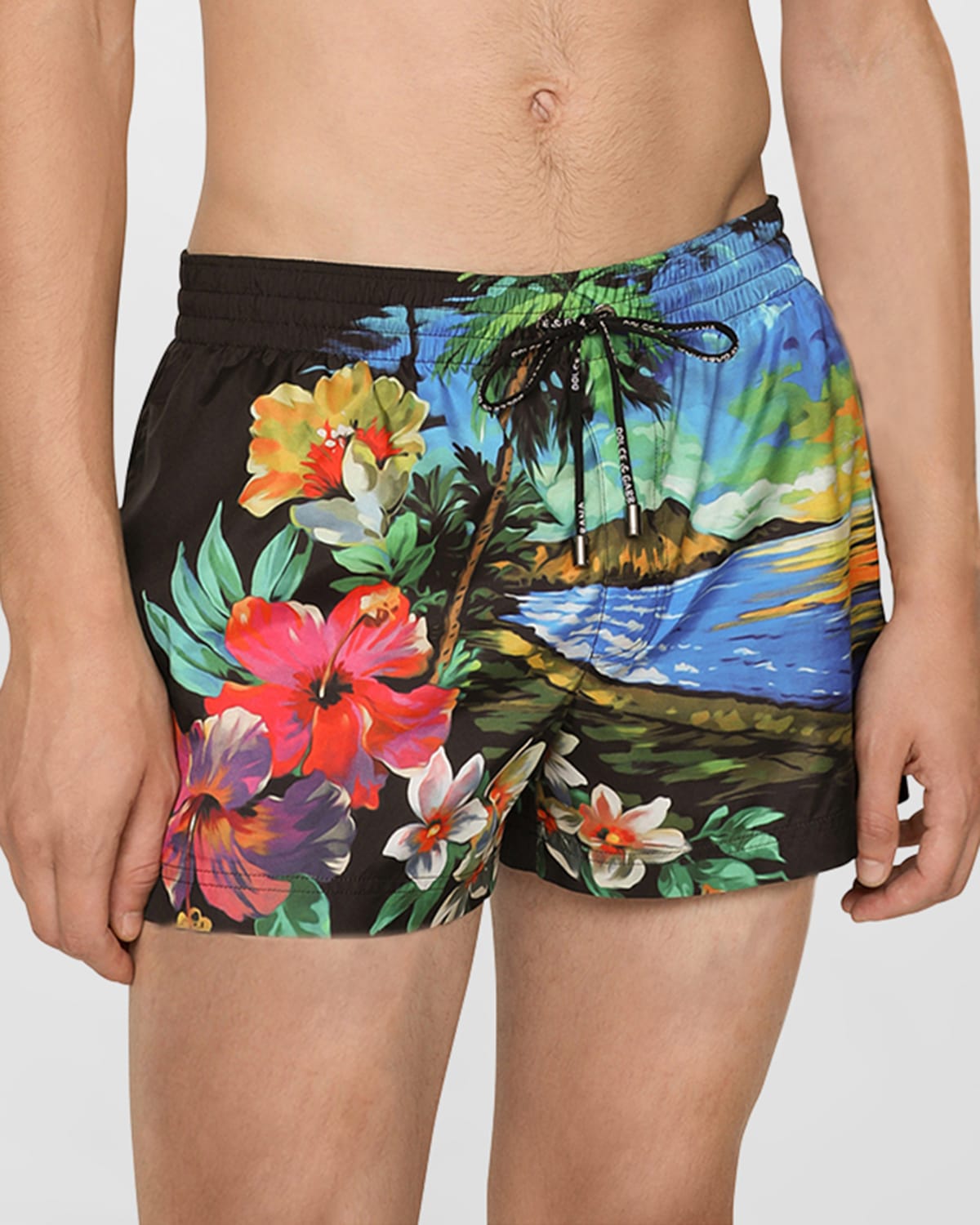 Dolce & Gabbana All-over Graphic-print Swim Shorts In Multicolor