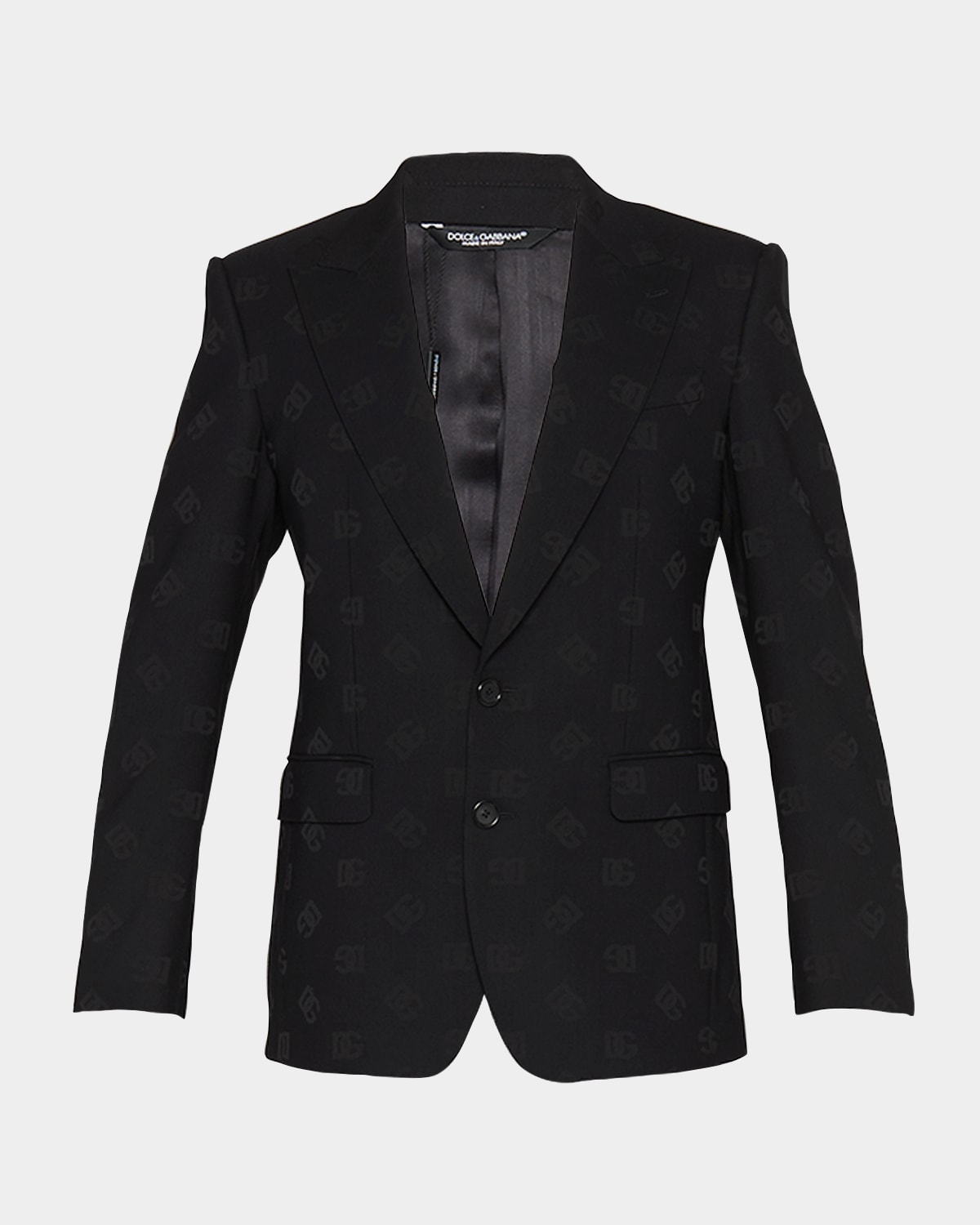 Dolce & Gabbana Men's Dg Monogram Jacquard Tuxedo Jacket In Black