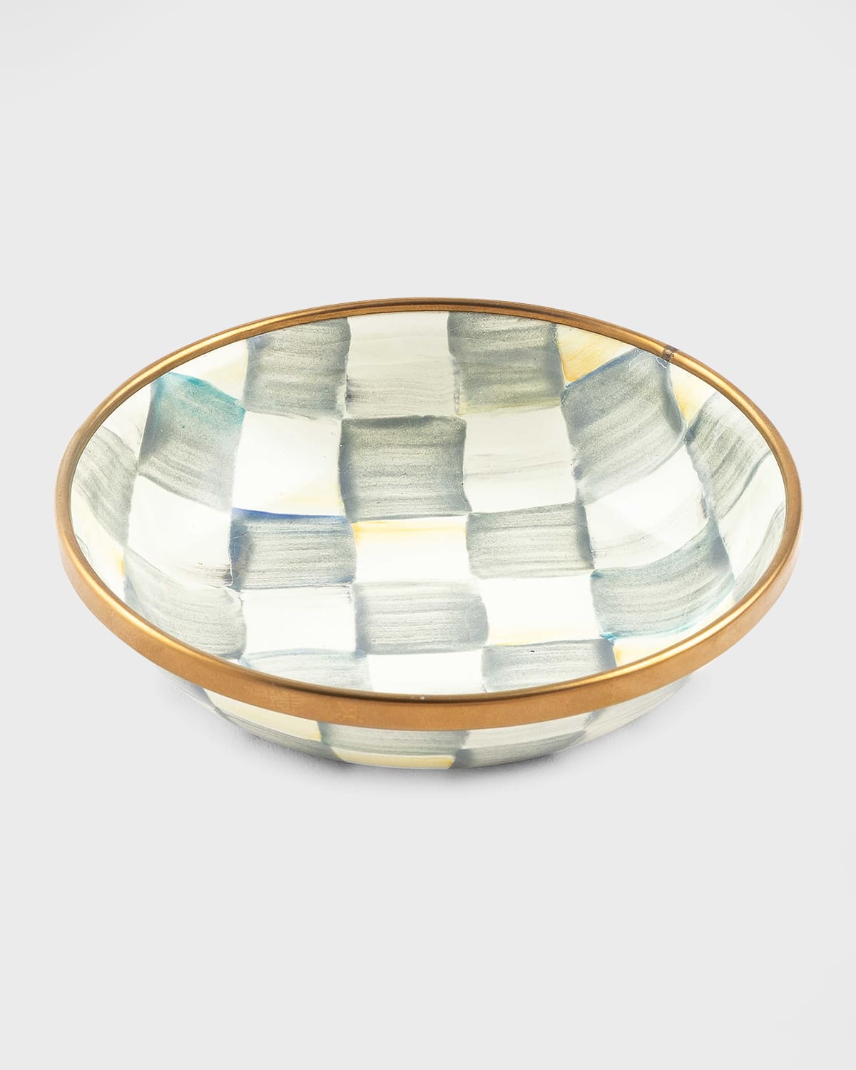 Mackenzie-childs Sterling Check Enamel Dipping Bowl