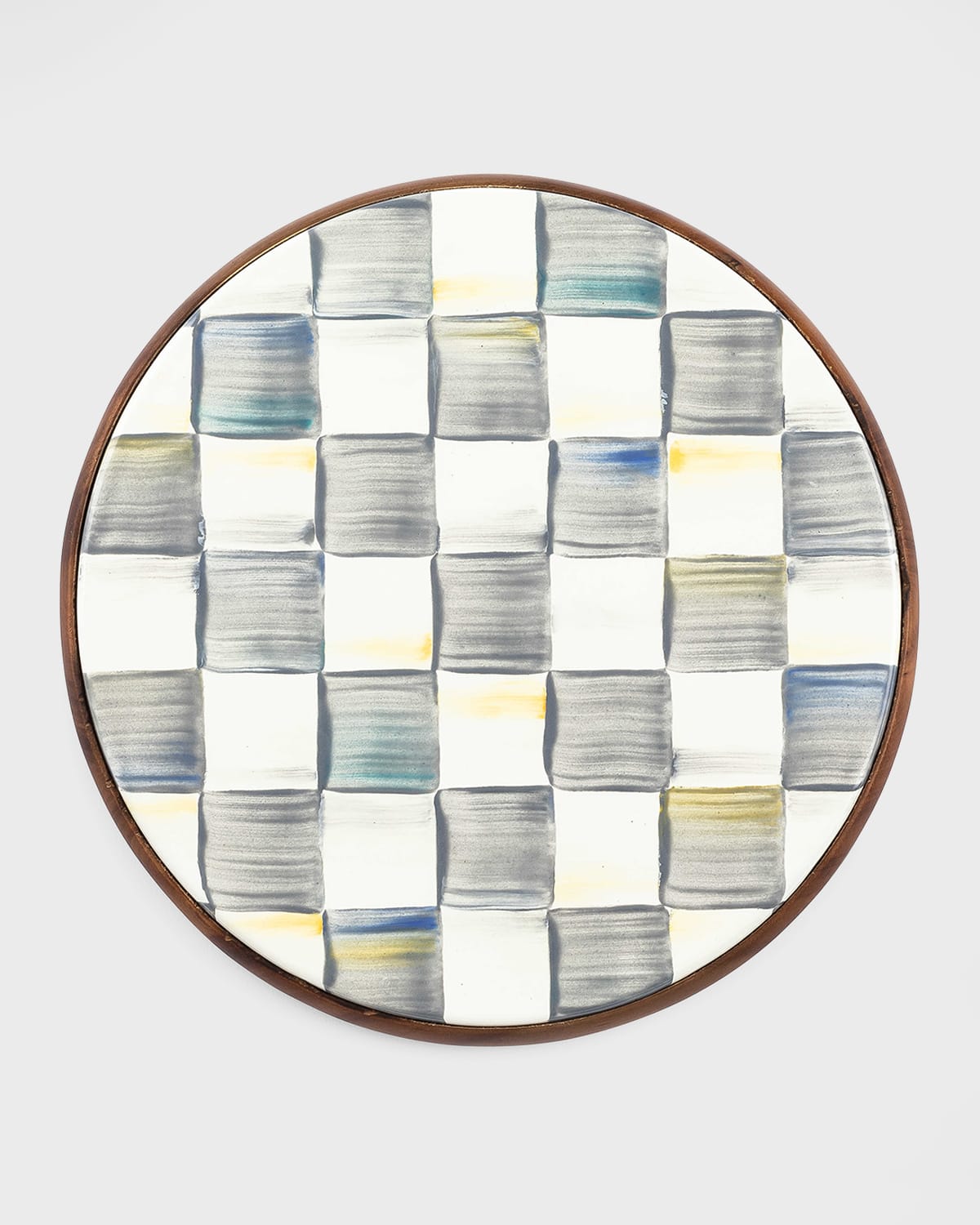 Mackenzie-childs Sterling Check Enamel Large Trivet