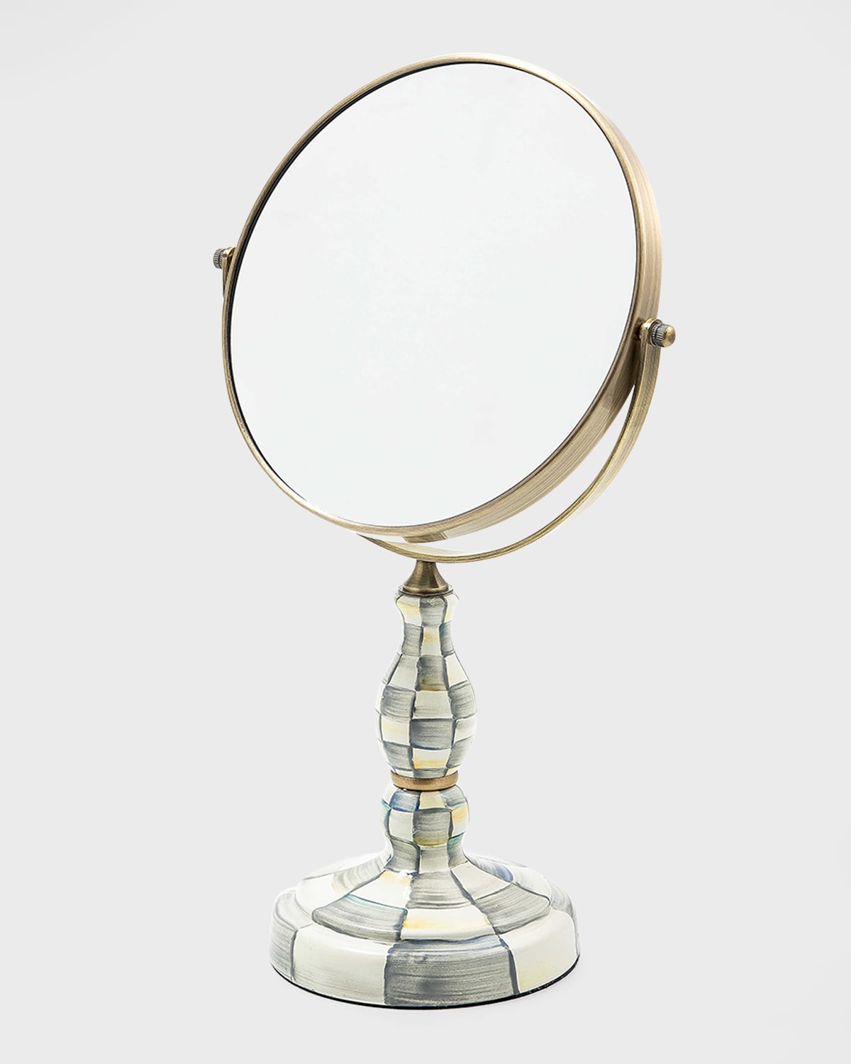 Mackenzie-childs Sterling Check Enamel Vanity Mirror