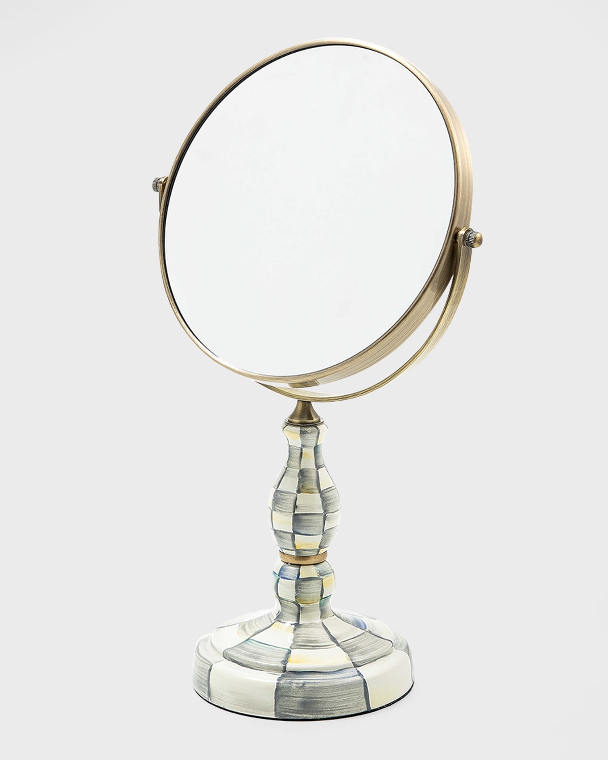 Shop Mackenzie-childs Sterling Check Enamel Vanity Mirror