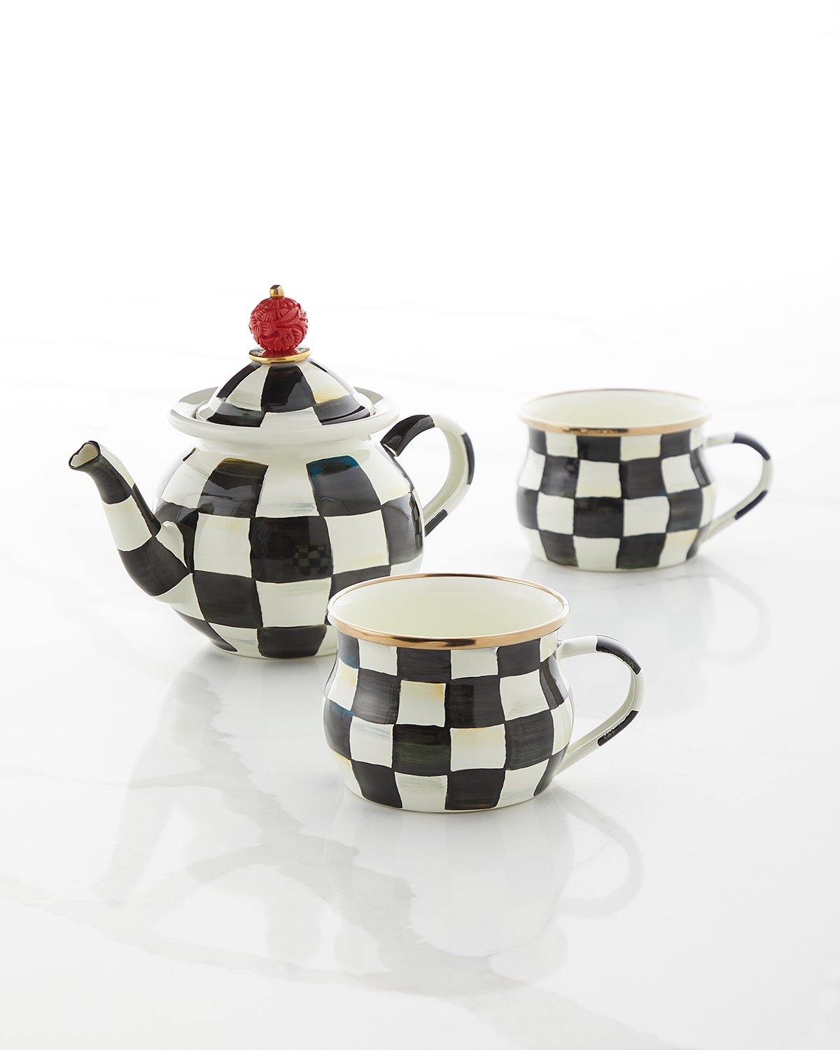 MACKENZIE-CHILDS COURTLY CHECK TEA PARTY SET