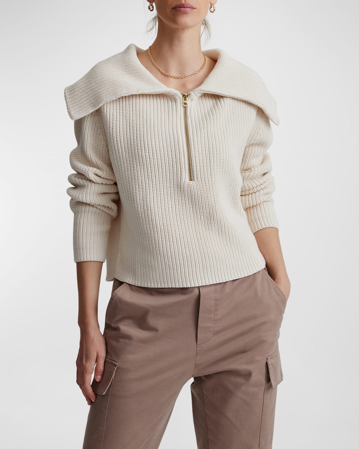 Varley Elise Half-zip Sweater In Whitecap Gray